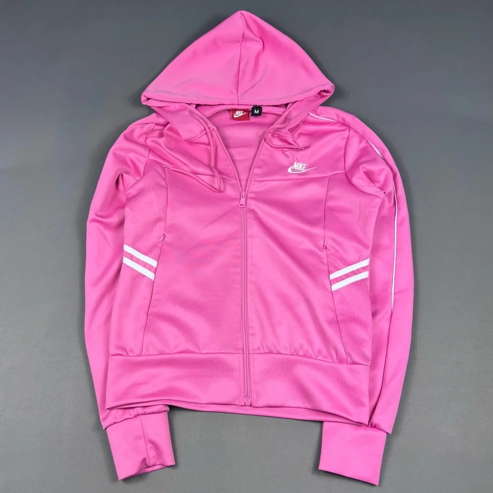 Nike Pink Sweat Suit Set Top Full Zip Hoodie & Joggers Women’s Sz M - Picture 2 of 9